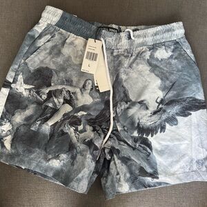 Rebel Minds Artistic Gray Swim Shorts Large SOLD